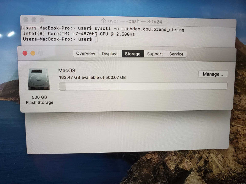 Macbook Pro 2015 Retina 15\\" Core i7-4870HQ @ 2.5GHz 16GB Ram 500GB SSD (