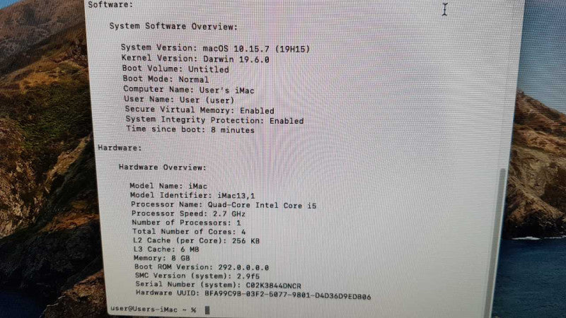 Apple iMac 2012 A1418 Core i5-3330S @ 2.7 GHz 8GB Ram 1TB HDD  #