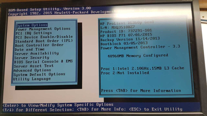 HP proliant DL360p Gen8 Xeon E5-2620 V2 @ 2.10ghz / 40gb ram / P420i Ctrl #