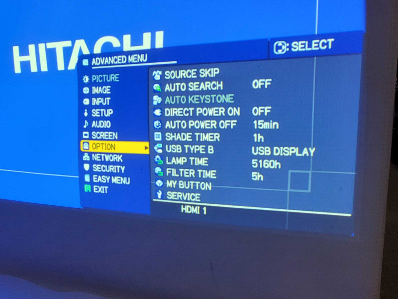 Hitachi CP-WX8255A 3LCD Projector 5500 ANSI HD 1080p HDMI 5160 Lamp Hrs (