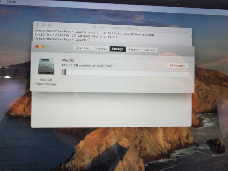 Macbook Pro 2015 Retina 15\\" Core i7-4870HQ @ 2.5GHz 16GB Ram 500GB SSD (