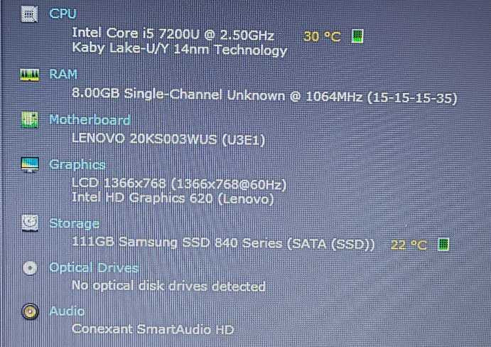 Lenovo ThinkPad E580 i5- 7200U 2.5GHz 8GB RAM 120GB SSD 15.6\\" $