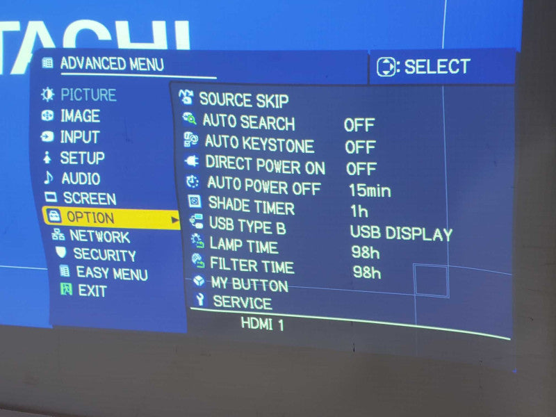 Hitachi CP-WX8255A 3LCD Projector 5500 ANSI HD 1080p HDMI, 98H Lamp Hours _
