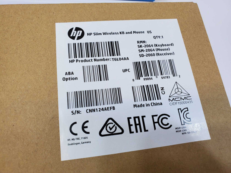 HP Wireless Keyboard And Mouse Combo Black *Sealed* (