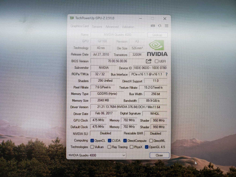 NVidia Quadro 4000 2GB Apple Mac Pro Upgrade Video Card (