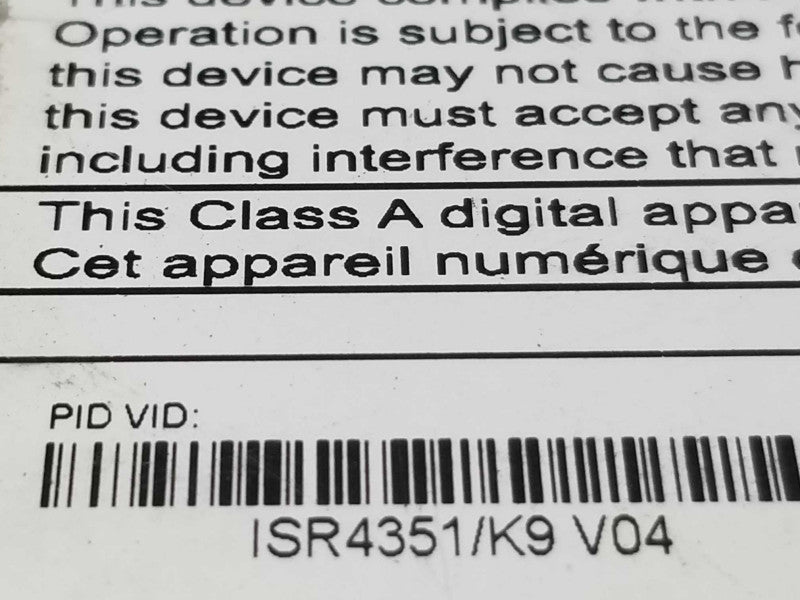 Cisco ISR4351/K9 appxk9 Security FoundationSuiteK9 IPBase Permanent Lic.~