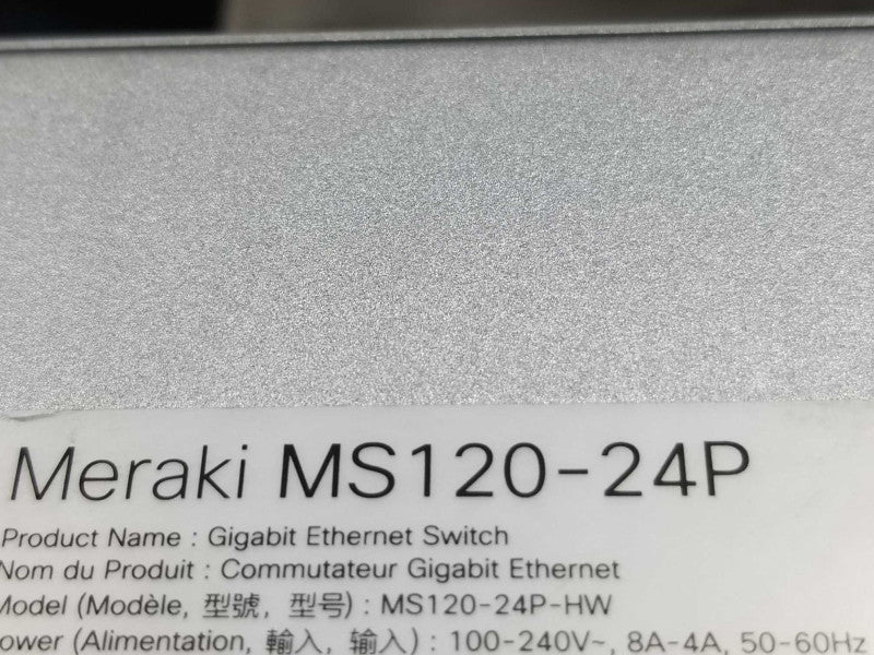 Cisco Meraki MS120-24P-HW Gigabit Ethernet Switch 24-Port PoE, \\"CLAIMED\\" READ* ~