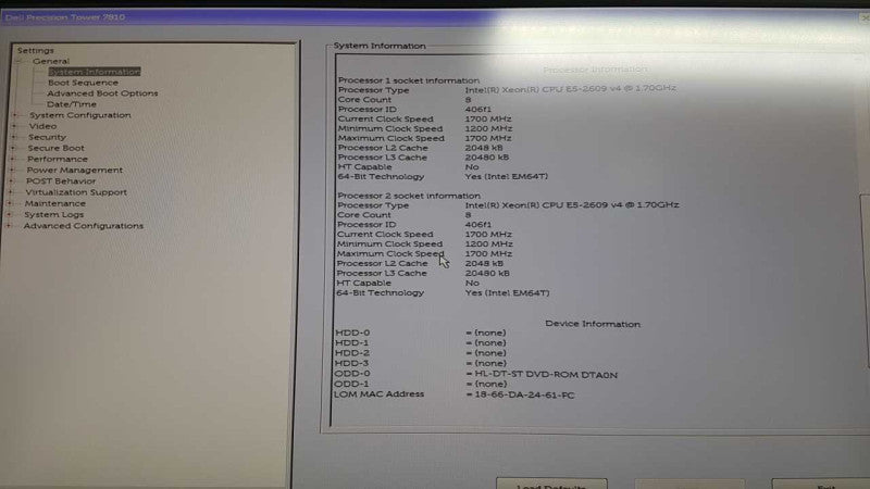 Dell Precision T7810 2x Xeon E5-2609 V4 @ 1.70ghz / 48gb ram / P1000 GPU #