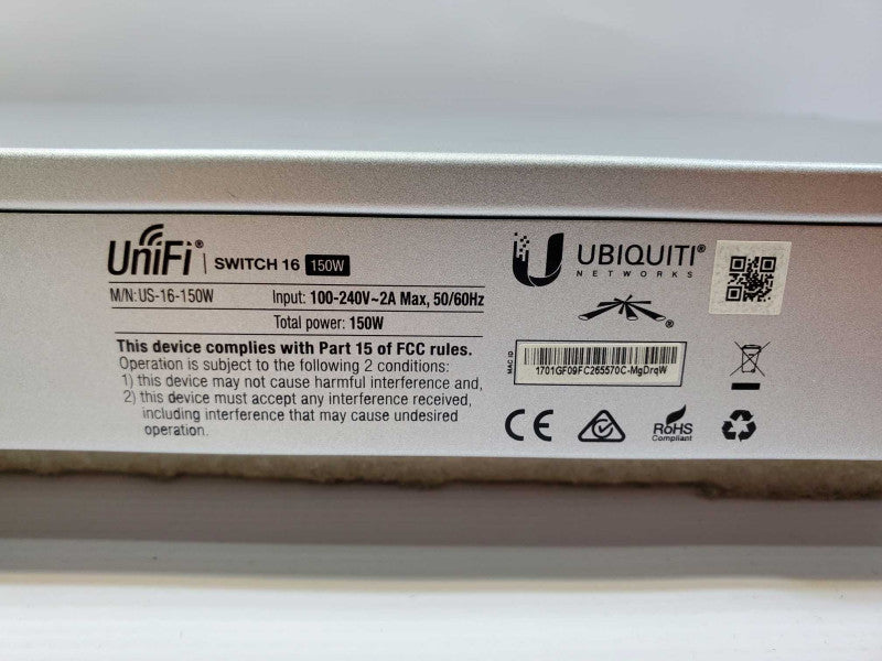Ubiquiti UniFi Switch 16 150W (US-16-150W)) Gigabit Switch *For Parts Only* (