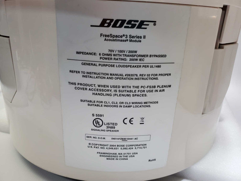 Bose FreeSpace 3 Series II Acoustimass Module With Bose PC-FS3B Enclosure