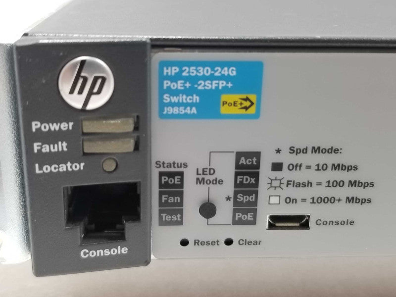 HP J9854A Networking 24 Port Switch 2530-24G POE+ 2 SFP+, AS-IS PARTS* ~