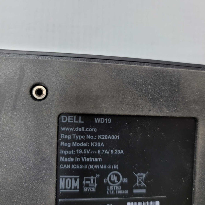 Dell WD19 USB Docking Station K20A001 K20A No AC Adapter
