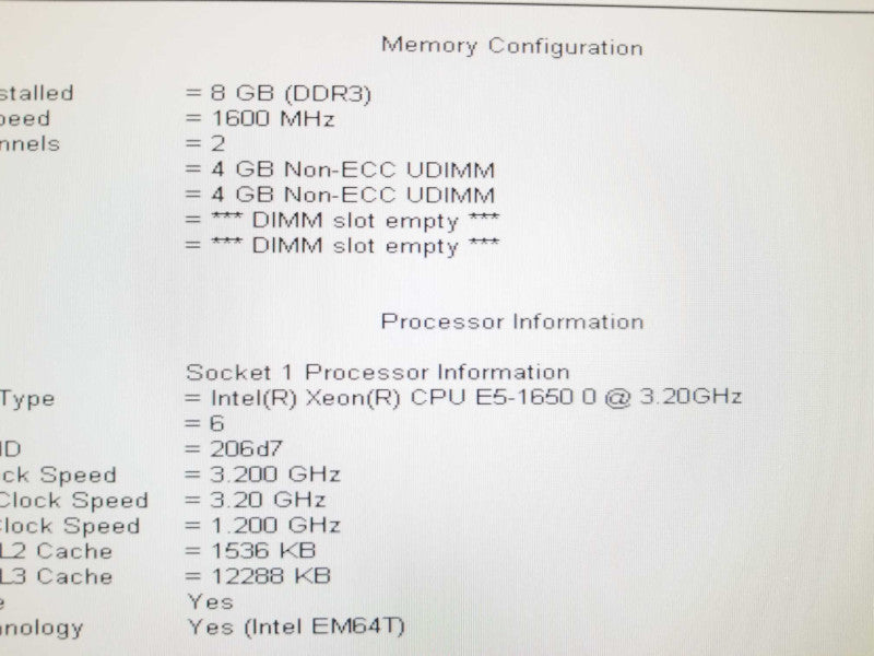 Dell Precision T3600 Xeon E5-1650 3.2GHz 6C/8GB, Quadro 4000, NO HDDs ~