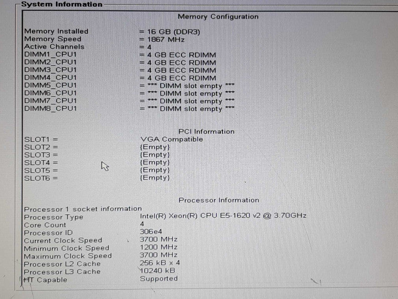 Dell Precision T3610 Xeon E5-1620 v2 @ 3.70GHz 16GB RAM - NO HDD / GPU +