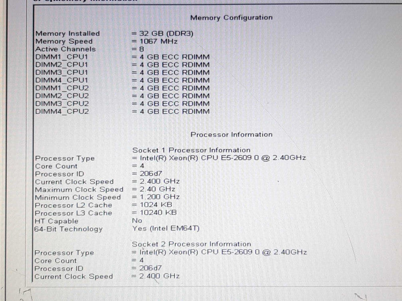 Dell Precision T5600 2x Xeon E5-2609@2.4Ghz 32GB RAM QUADRO 600 H310 -NO HDD +
