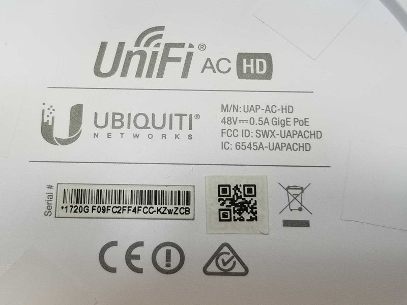 Ubiquiti UniFi UAP-AC-HD AC HD Wireless Access Point, Factory reset, Read _