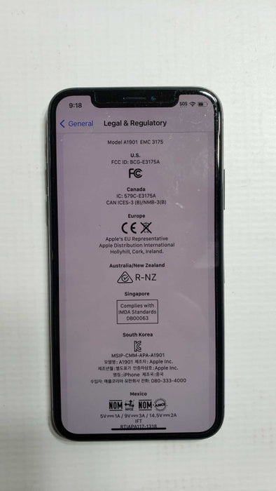 Apple iPhone X A1901 Space Gray 64G Unlocked READ [