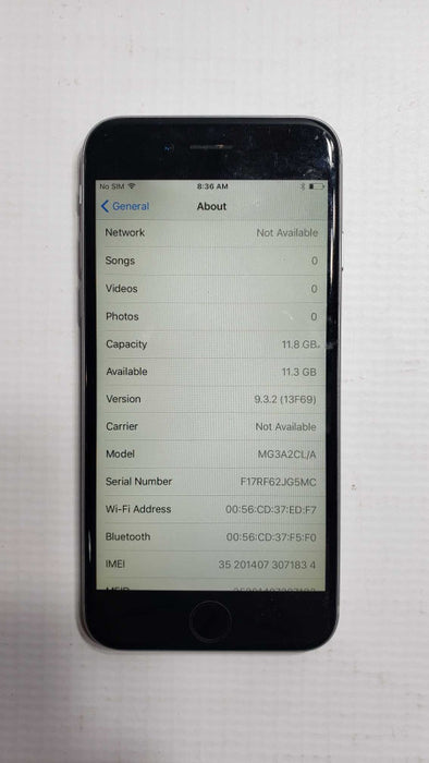 Apple iPhone 6 Space Gray 16GB Unlocked A1549 [