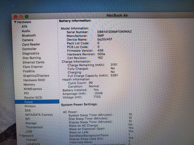Macbook Air 2011 13\\" Core i5-2557M @ 1.7 GHz 4GB Ram 120GB SSD (