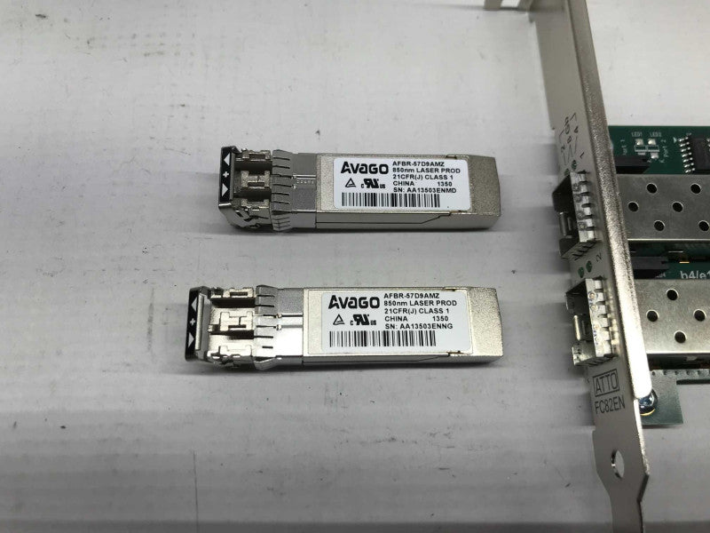 ATTO Celerity FC82EN Dual Port Fibre Channel 8Gb/s PCIe Card W/2X AVAGO SFPs