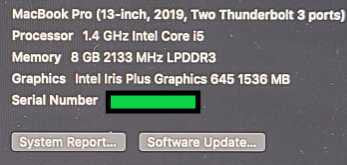 Macbook Pro 2019 13\\" Retina Touchbar i5-8257U 1.4GHz 8GB RAM 256GB SSD A2159 $