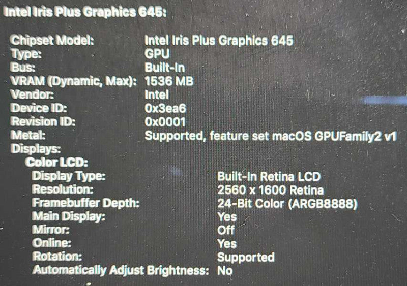 Macbook Pro 2019 13\\" Retina Touchbar i5-8257U 1.4GHz 8GB RAM 256GB SSD A2159 $