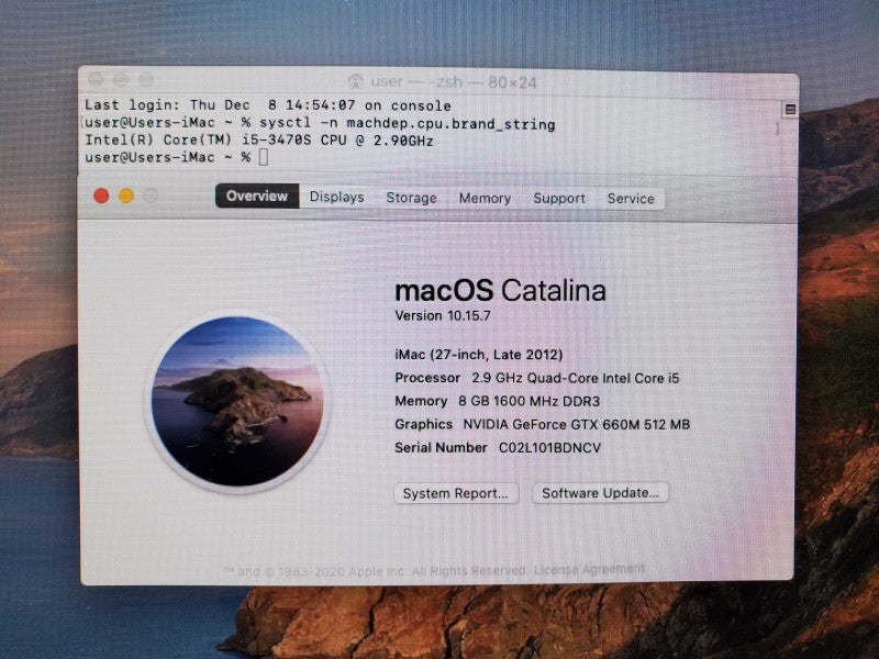 iMac 2012 27\\" Core i5-3470S @ 2.9GHz 8GB Ram 1TB HDD Nvidia GTX 660M (
