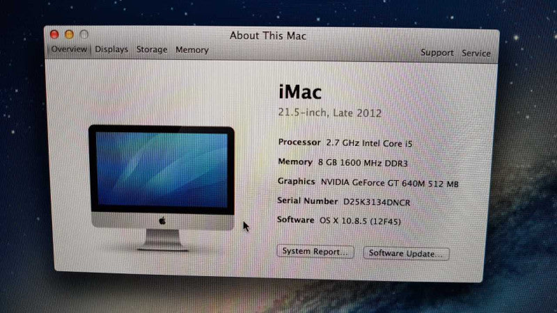 iMac late 2012 A1418 I5-3330S @ 2.70ghz / 8gb ram / 21.5\\" Display / 1TB HDD  #