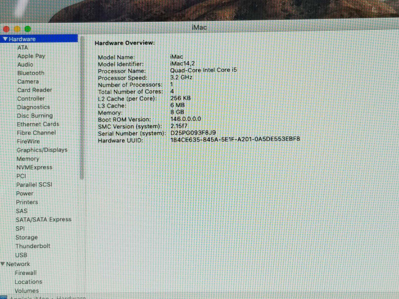 Apple iMac L2013 27\\" Core i5 3.2GHz 8GB, 1TB HDD Catalina GeForce GT 755M 1G _