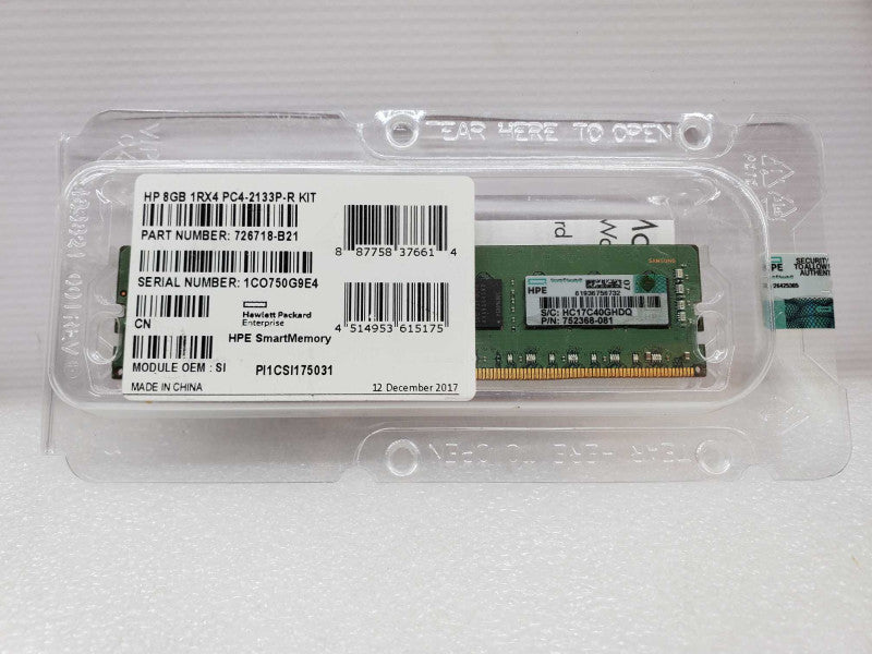 HP 8GB 1Rx4 PC4-2133P-R Server Memory *Sealed* (