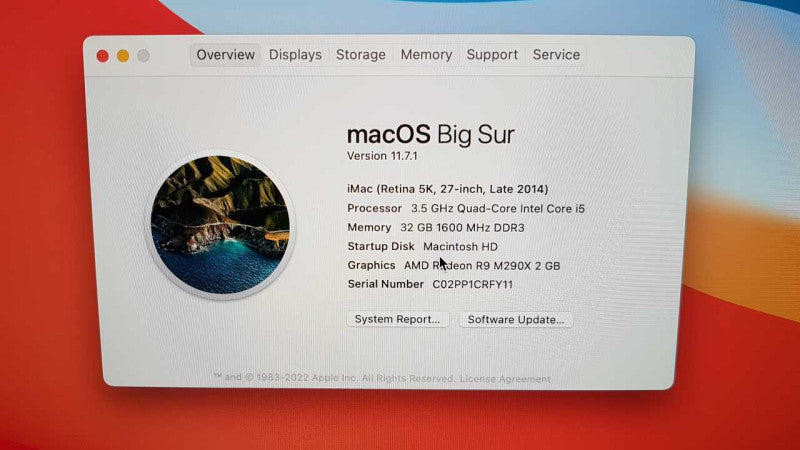 Apple iMac A1419 Late 2014 i5-4690 @ 3.50ghz / 32gb ram / 2x 1tb hdd / 27\\" #