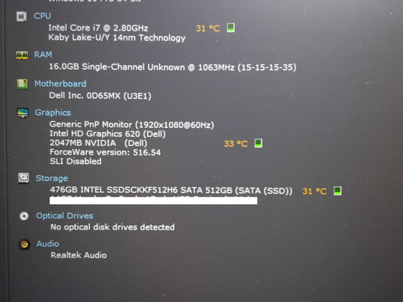 Dell Latitude 5580 15.6\\" i7-7600U @ 2.8GHz 16GB RAM 512GB SSD 2GB NVIDIA +