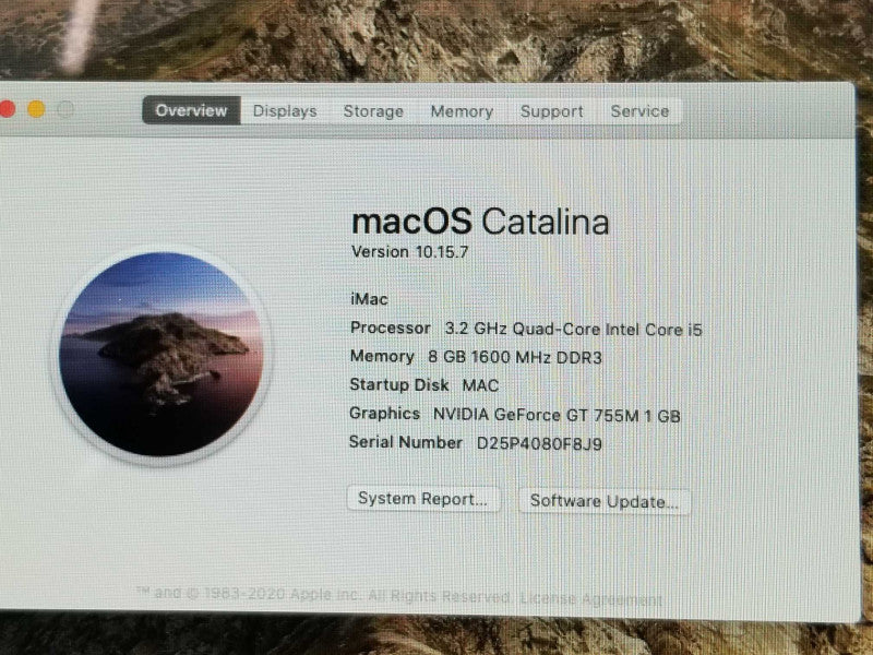 Apple iMac L2013 27\\" Core i5-4570 3.2GHz 8GB 256GB SSD GT 755M 1G Catalina SEE _