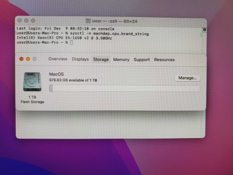 Mac Pro 2013 Xeon E5-1650 v2 @ 3.5GHz 64GB Ram 1TB SSD 2x FirePro D500 3GB (