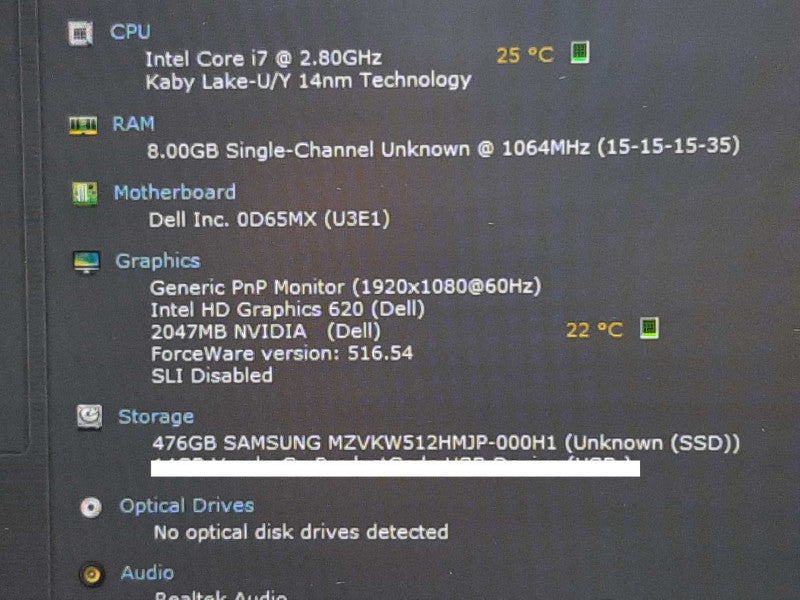 Dell Latitude 5580 15.6\\" i7-7600U @ 2.8GHz 8GB RAM 512GB SSD 2GB NVIDIA GPU +