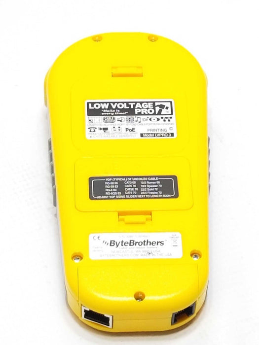 Byte Brothers Low Voltage Pro LVPRO 3 Cable tester only, Powers on, AS-IS SEE _