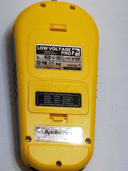Byte Brothers Low Voltage Pro LVPRO 3 Cable tester only, Powers on, AS-IS SEE _