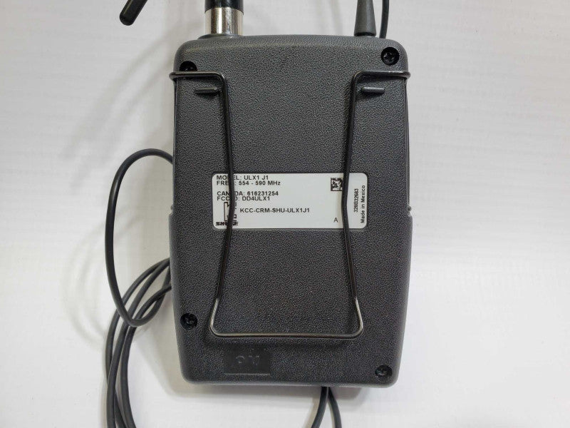 Shure ULX1-J1 Wireless BodyPack Transmitter w Wired Mic Attachment and bag