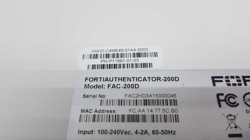 Fortinet FortiAuthenticator 200D 4-Port Security Appliance FAC-200D #