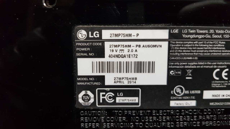 LG 27MP75HM-P  Monitor 27\\" IPS 1920 x 1080 5ms 56~75Hz 250 nits  #