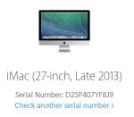 Apple iMac 27\\" L2013 i5 Quad-Core@3.2GHz 8GB DDR3 GT755M 240G HDD [