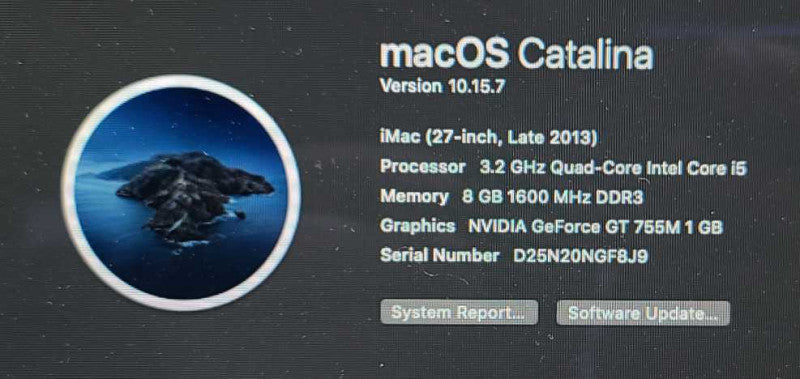 Imac 27\\" Late 2013 i5-4570 3.2Ghz 8GB RAM 240GB SSD Geforce GT 755M 1GB $