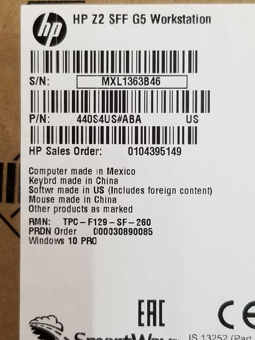 NEW HP Z2 SFF WS, Core I7-10700 2.9GHz 16GB DDR4 500GB SSD, HP Warranty to 2024 _