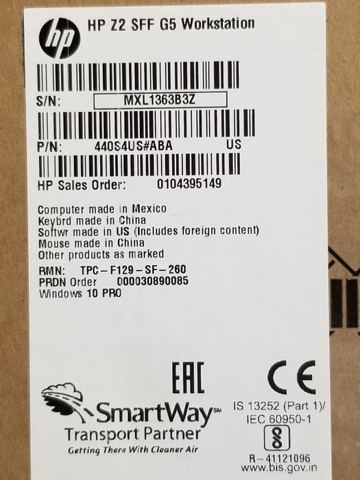 NEW HP Z2 SFF WS, Core I7-10700 2.9GHz 16GB DDR4 500GB SSD, HP Warranty to 2024 _