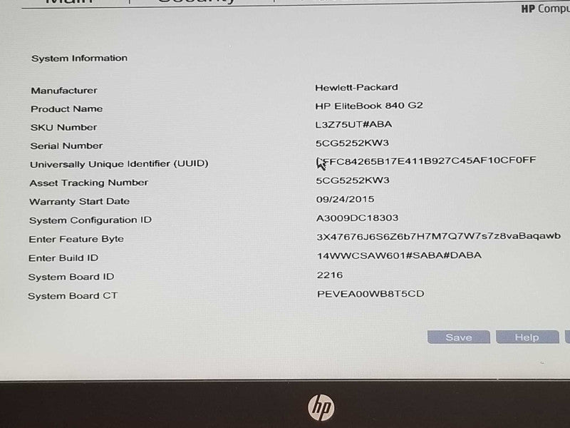 HP EliteBook 840G2, Core I5-5200U 2.2GHz, 4GB RAM, 128GB SSD, 14\\"  _