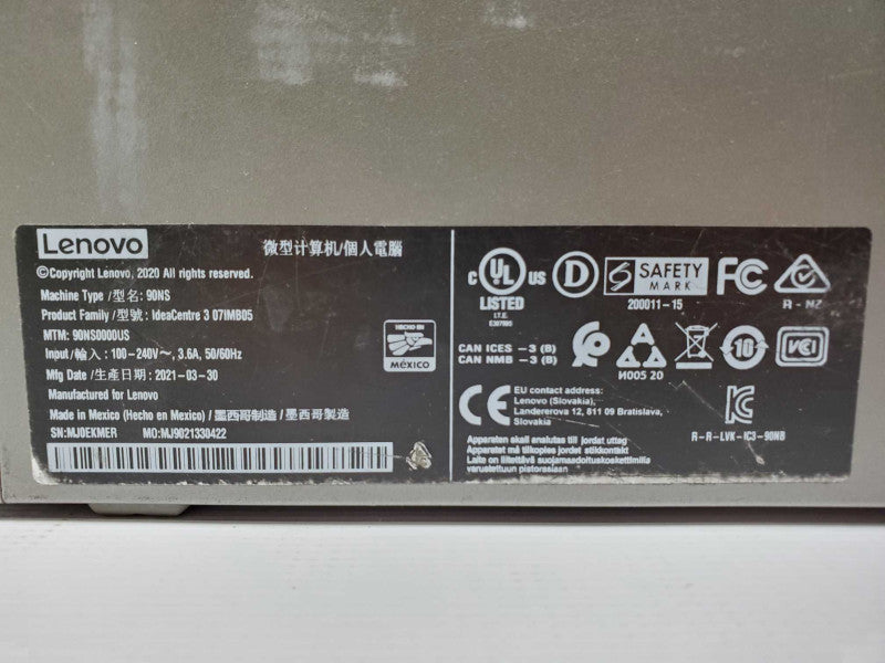 Lenovo Ideacentre 3 Core i5-10400 @ 2.9GHz 16GB DDR4 500GB SSD (