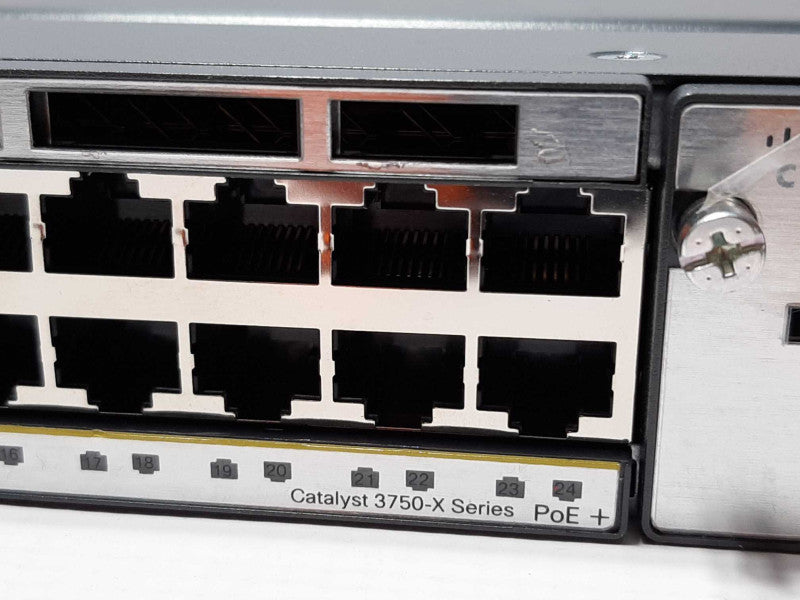 Cisco WS-C3750X-24P 24-Port PoE+ Gigabit Ethernet Switch +