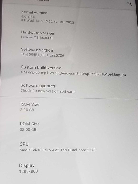 Lenovo Smart Tab M8 Tablet TB-8505FS, 32GB Storage / 2GB RAM, Mint Condition ~