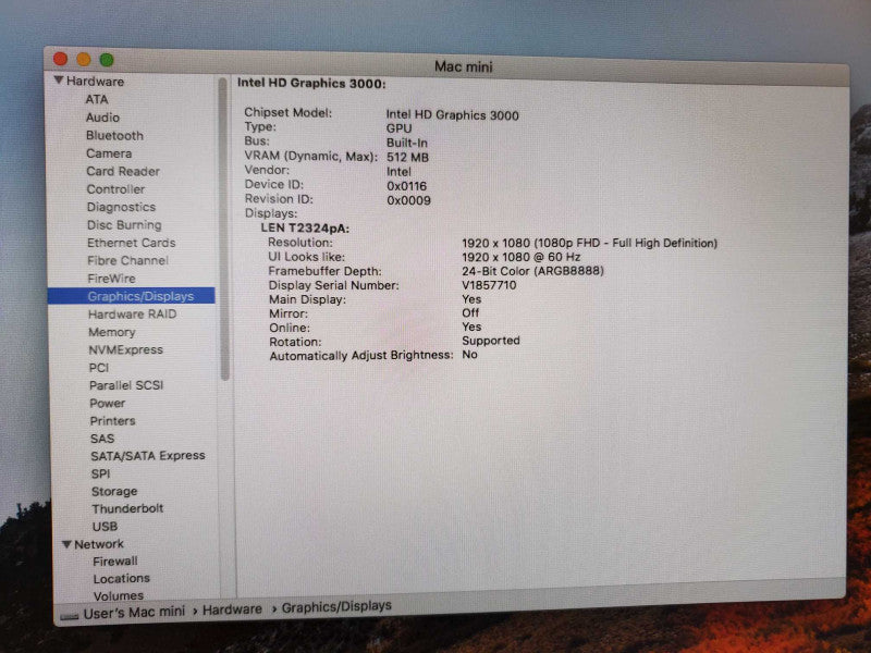 Mac Mini 2011 A1347 Core i7-2635QM @ 2.0 GHz 16GB Ram 750GB HDD (