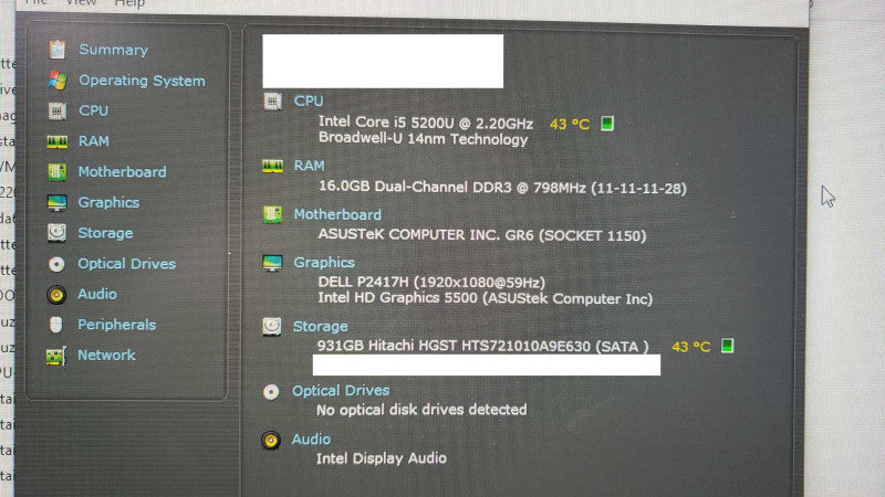 ASUS ROG GR6 Mini PC Intel Core i5-5200u 16GB DDR3 1TB HDD [